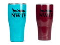 Blue and Red Powder Coated 30oz SS Tumbler wLid and Laser Etched Log