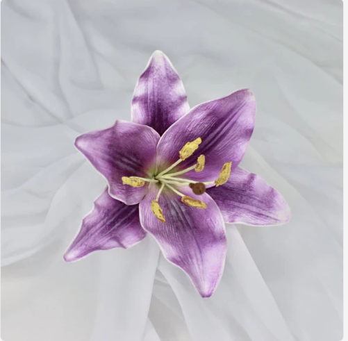 Purple Asiatic Lily Flowerhead - Realistic Artificial Flowers - Image 3