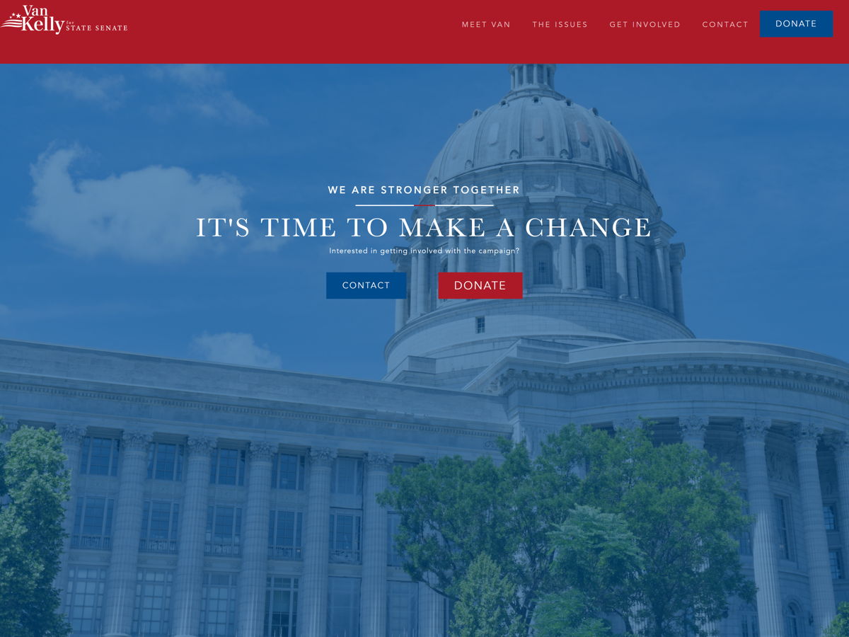 Screenshot of Van Kelly, from the politician websites collection.