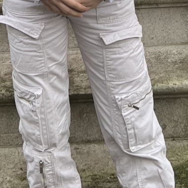 White cargo jeans
