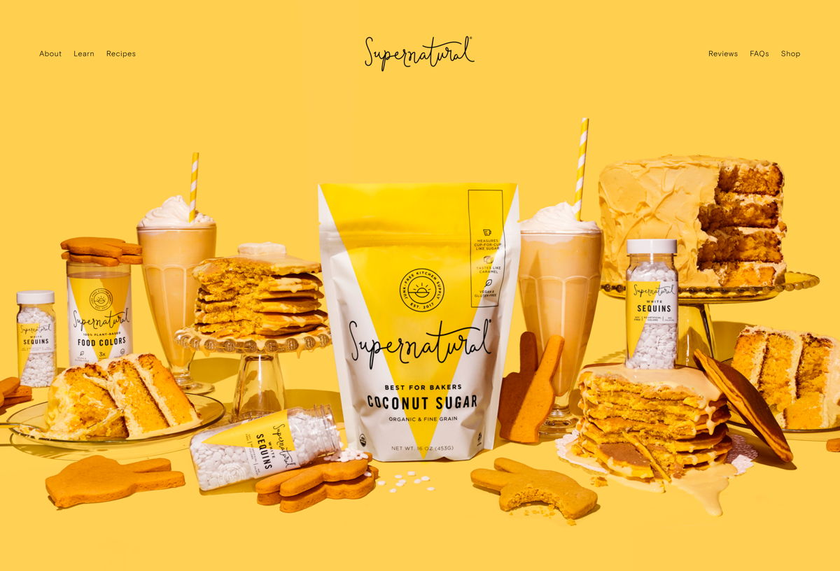 Screenshot of Supernatural, from the squarespace websites  collection.