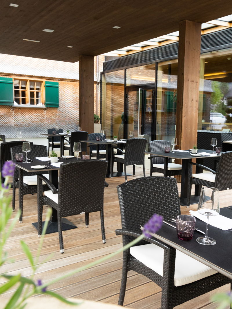Entspannen auf der Terrasse im Gourmet Restaurant