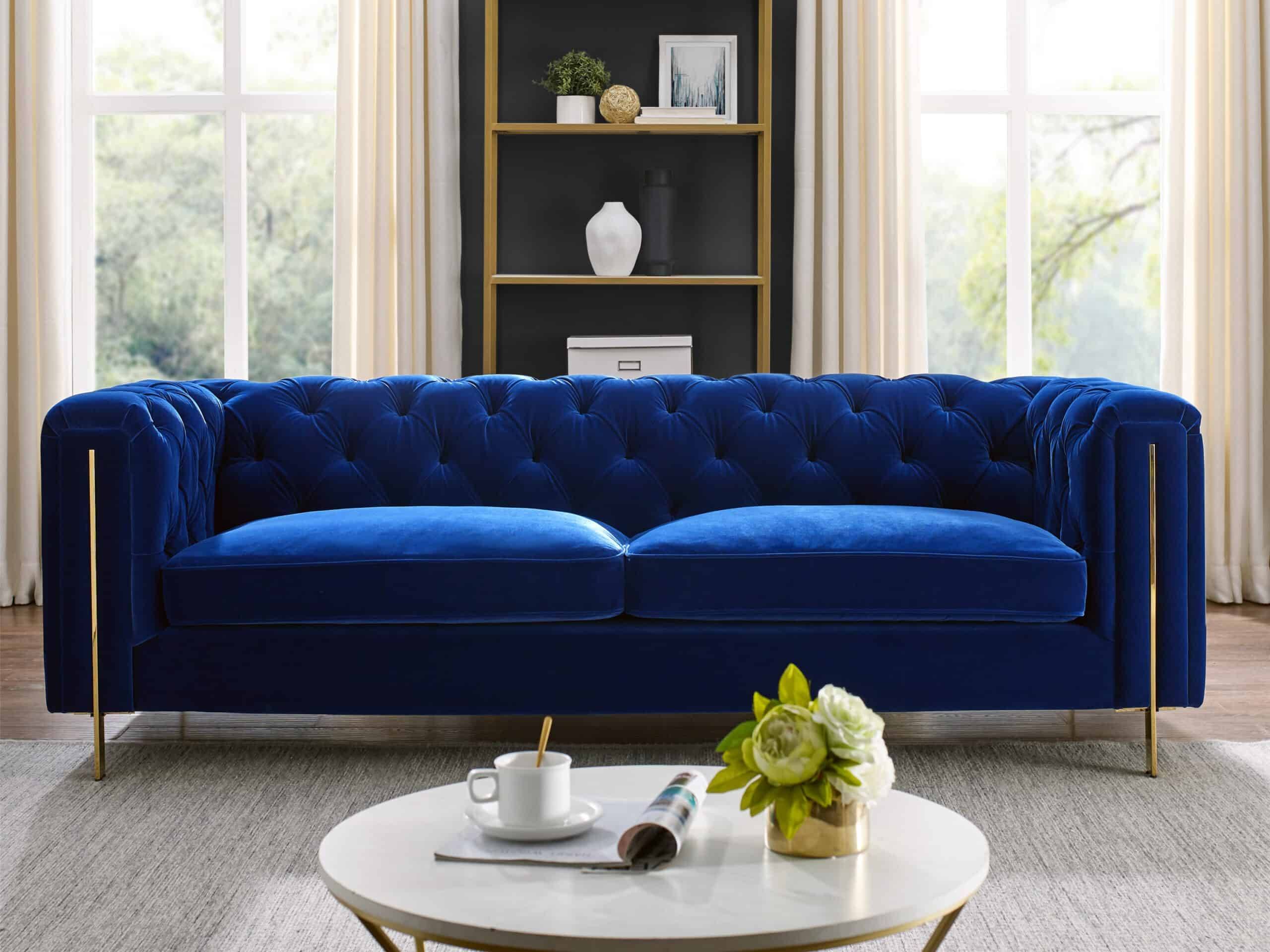 Charlotte Persian Blue Velvet Sofa
