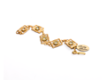Gold Finish Link Bracelet, 7.5 Swarovski Crystals and Fired Rounds