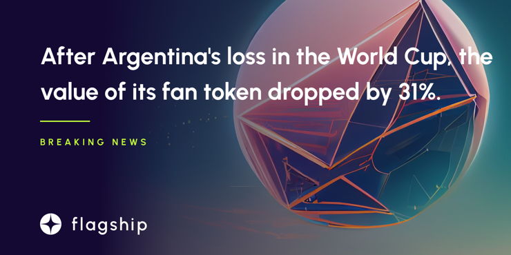 After Argentina's loss to Saudi Arabia in the World Cup, the value of its fan token dropped by 31%