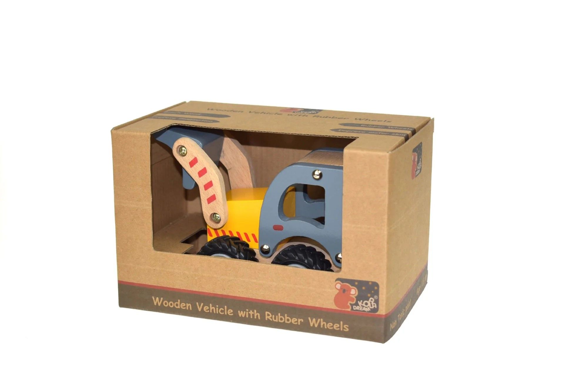 Wooden bobcat excavator with movable parts-large: 15 cm length. - Image 5