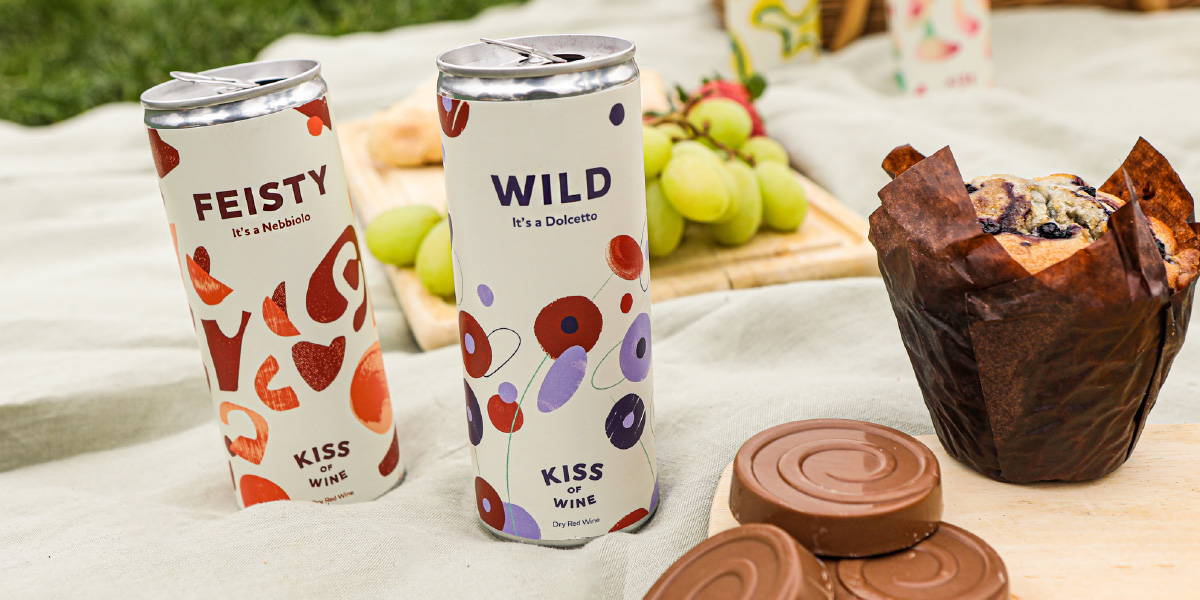 Sweet goods to end a picnic paired with our Kiss of Wine, red wine.