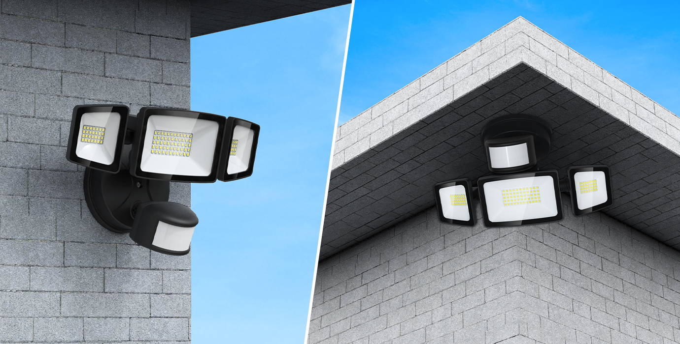 55W 3-in-1 LED Home Security Lights Installation