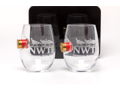 Set of Two Stemless Wine Glasses with Shot Shell and NWTF Logo