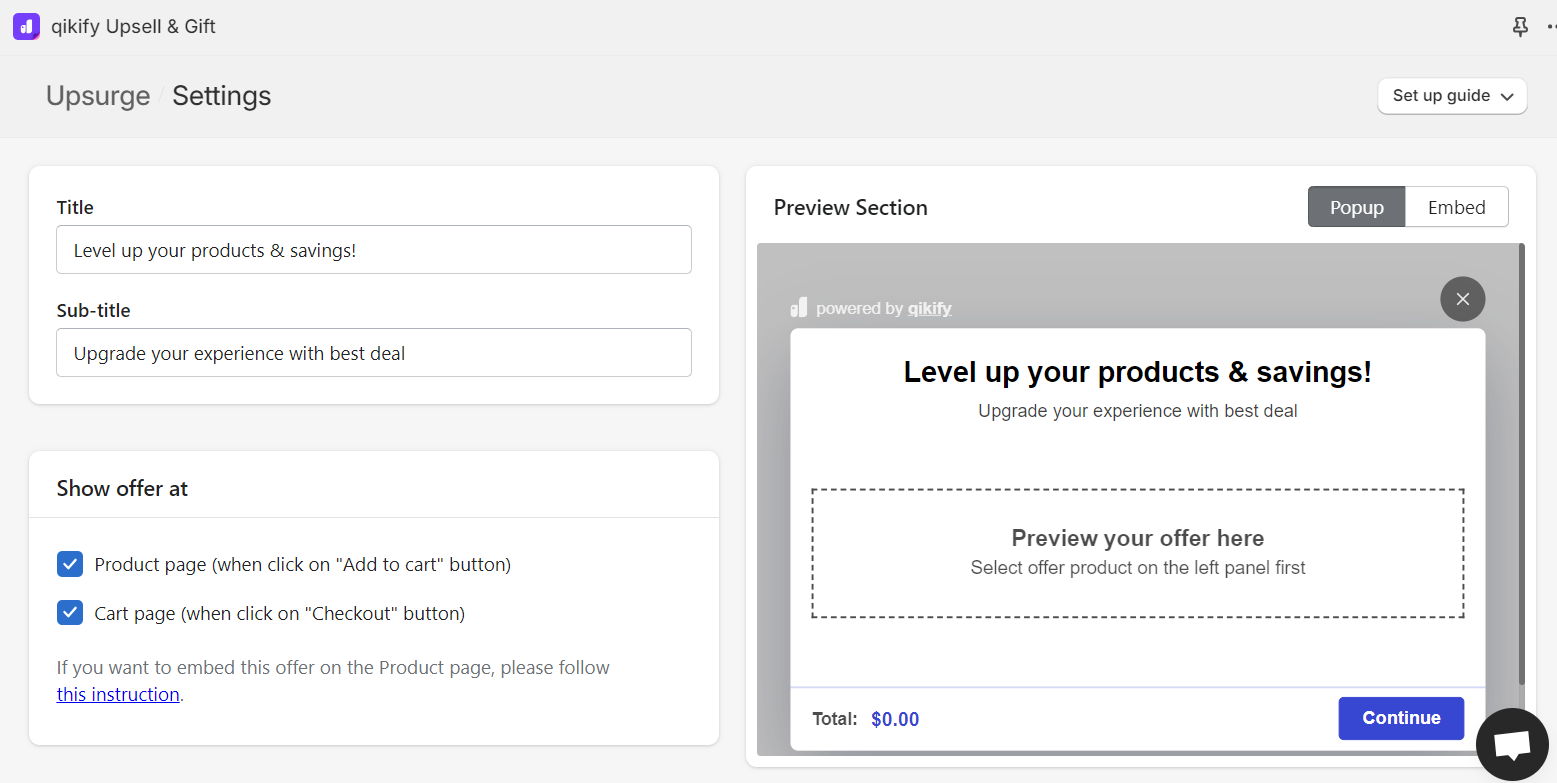 Shopify cart upsell campaign rule