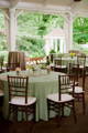 round tablecloth over a table