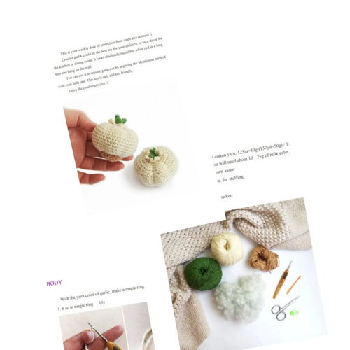 GARLIC crochet pattern PDF - Crochet Play Food Amigurumi Garlic Farmhouse Crochet Vegetables Play Food Pattern Amigurumi Toy Easy Crochet