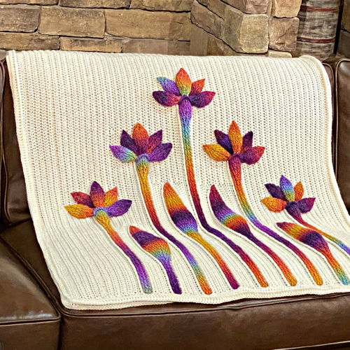 Embossed Flora Throw CAL - PDF Pattern Only
