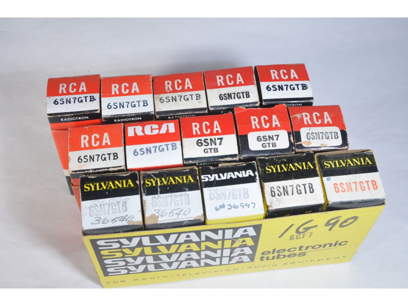 RCA & SYLVANIA 6SN7GTB 10 RCA/5 SYLVANIA