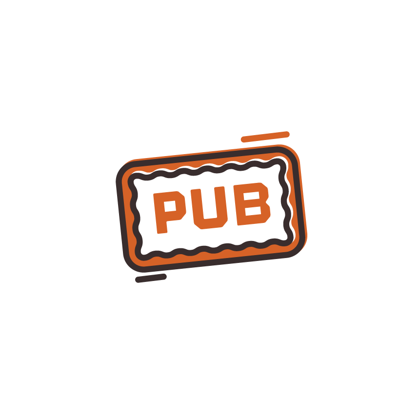 icon of a sticker that says Pub