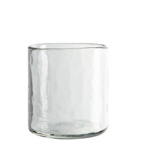 Clear Hammered Handcrafted Short Drinking Glass