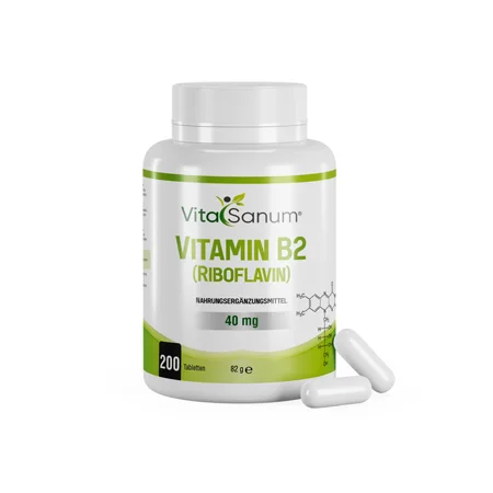 Vitamin B2 - Riboflavin - 40mg 200 Tabletten