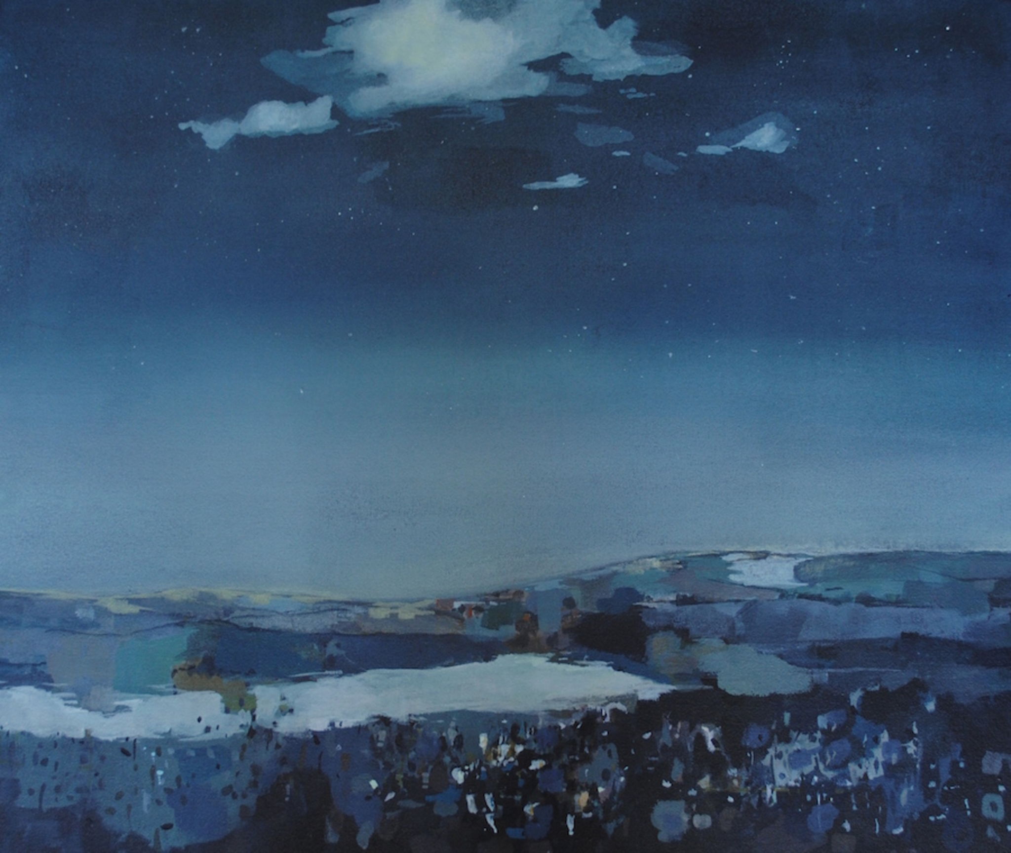 Night time scene of countryside