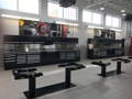 Black Workbenches and Toolboxes in Service Department in Florida