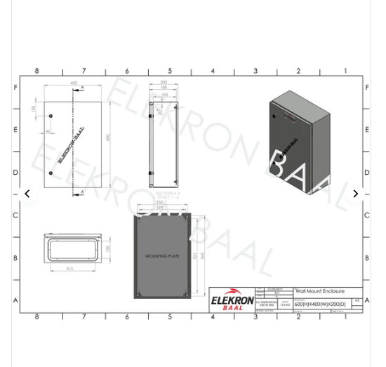Steel 500(H)x 400(W)x 200(D) IP66 - Image 4