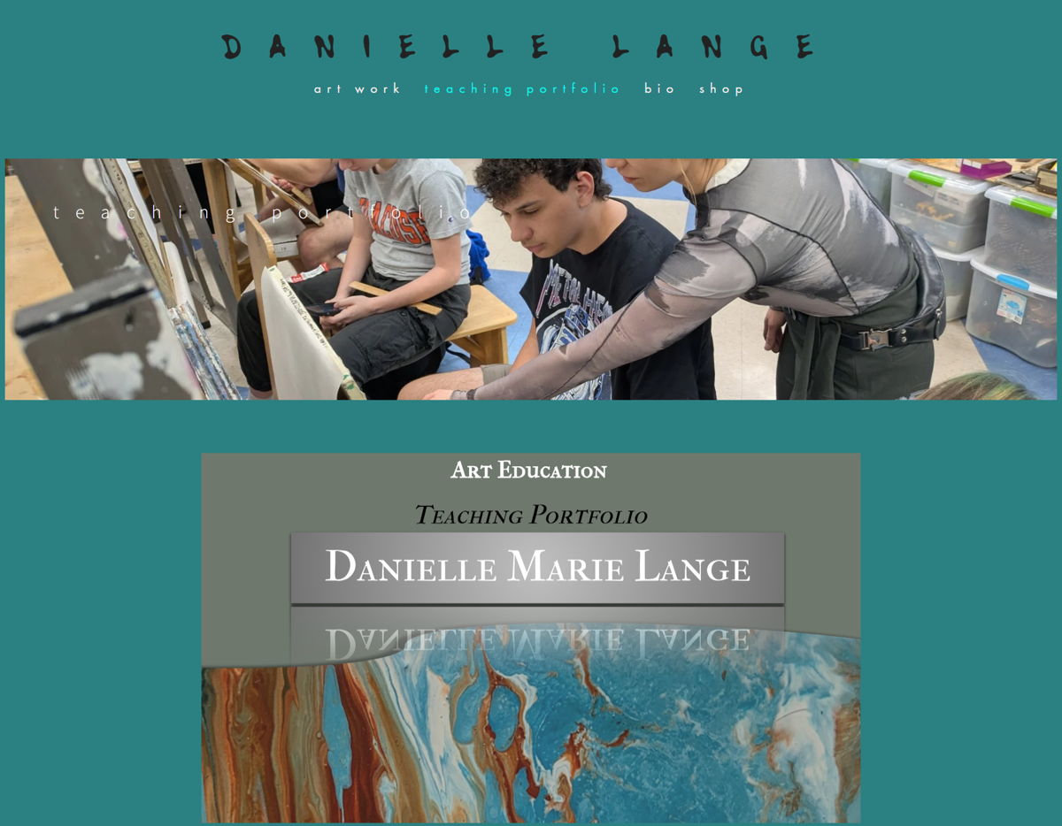 Screenshot of Danielle Lange, from the teacher portfolios collection.