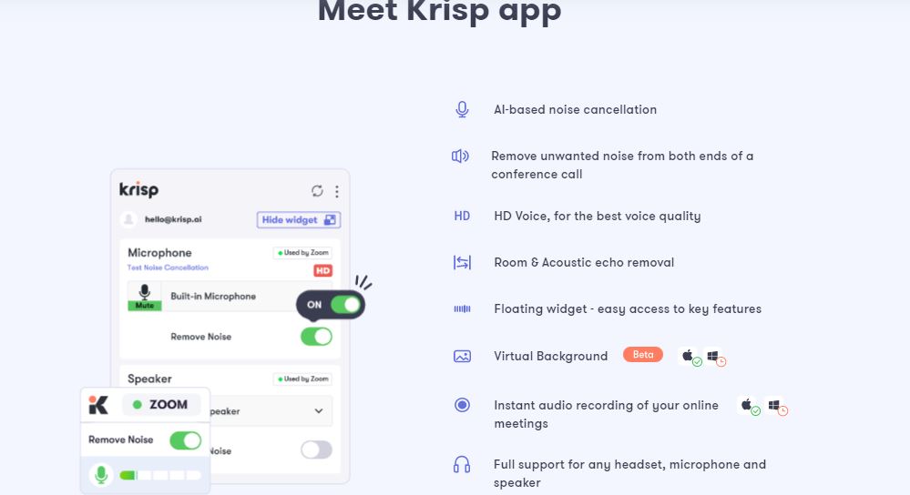 Krisp product / service