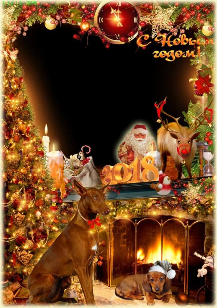 Рамка для новогоднего фото для 2018 года