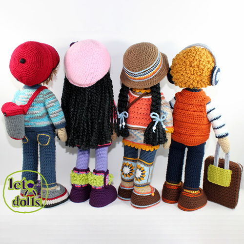 LetoDolls Gehaakte Patronen Grote Poppen (21" / 53 cm) Deel 1: Alex, Brenda, Cara & Dan