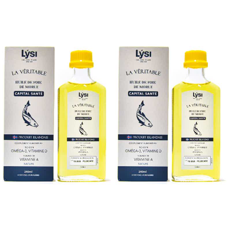 Lysi - Huile de foie de morue naturelle 240ml - Oméga 3 Capital santé
