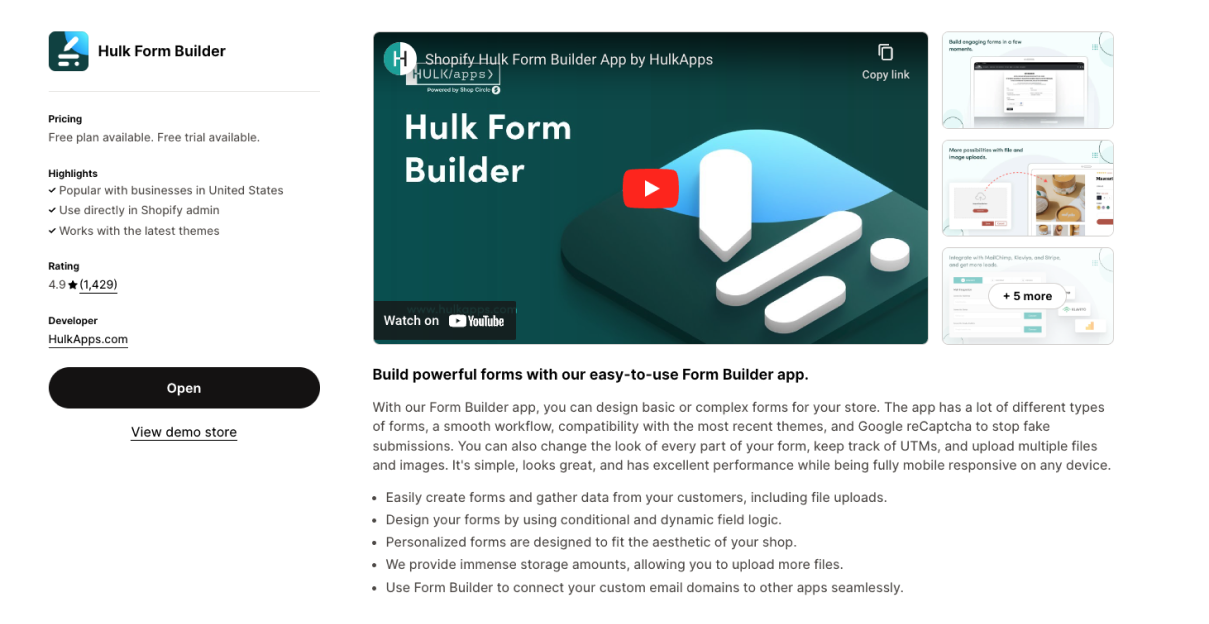 Hulk Form Builder