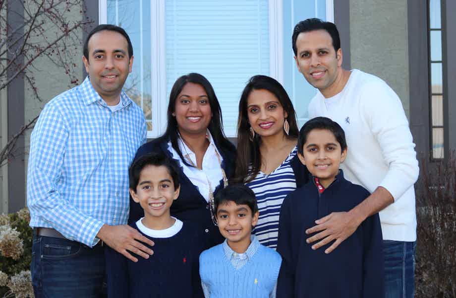 Franchise Owners of Primrose School Sunita Sanjanwala and Ami Sanjanwala with their family