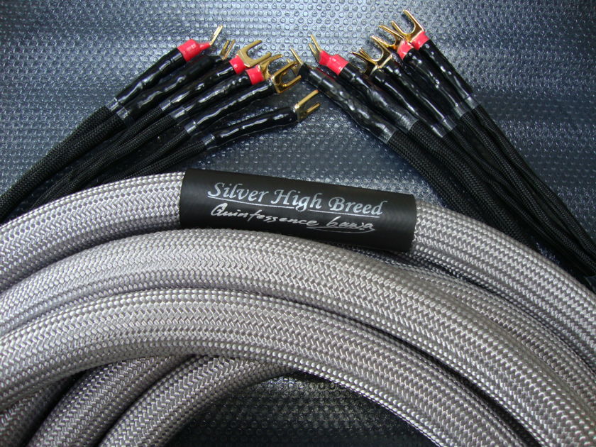 SILVER HIGH BREED Quintessence 6AWG Speaker Cables - 2m Pair PROMO: FREE SHIPPING to USA/Canada/Australia