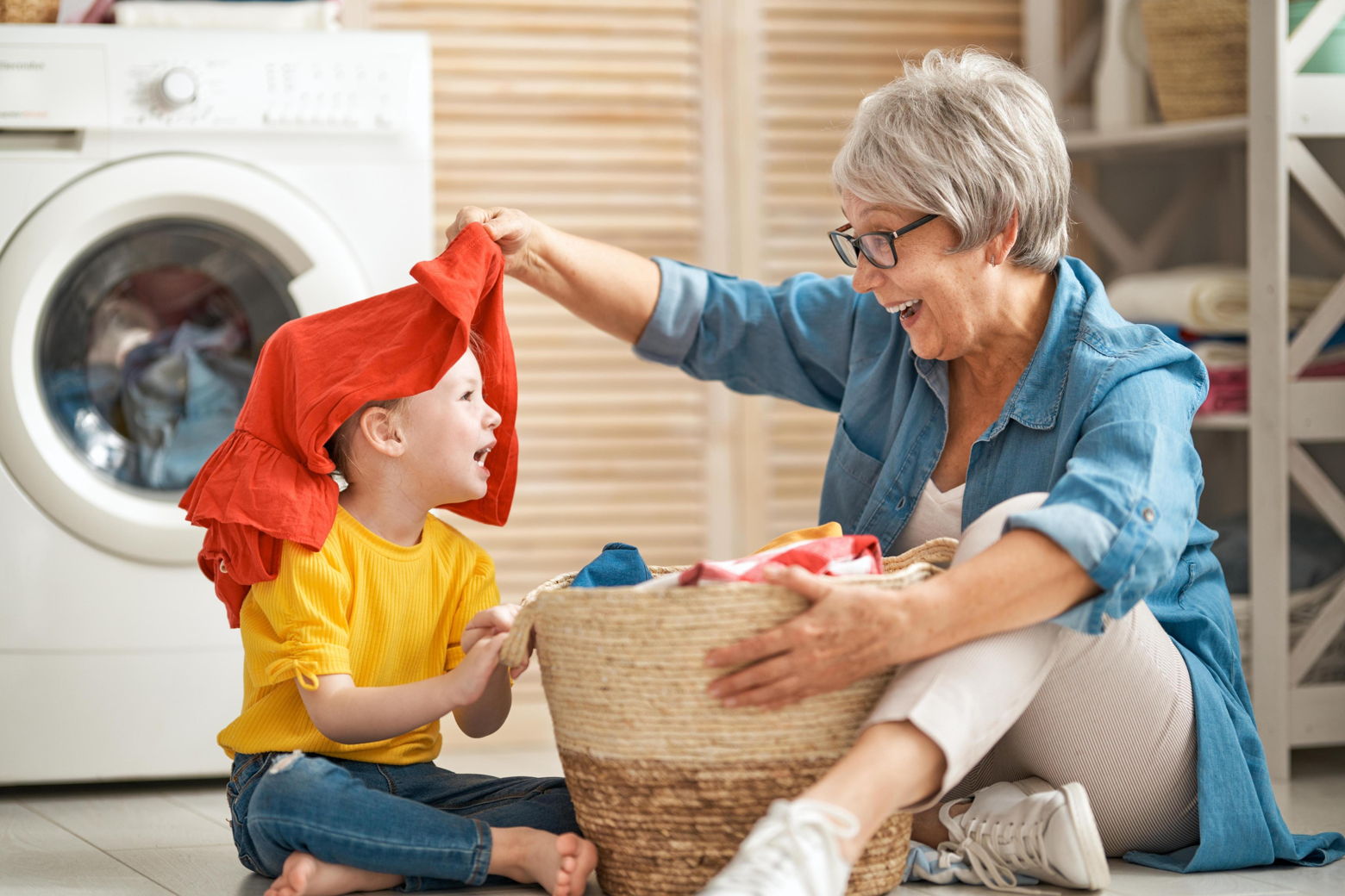 Grandma playing with grandson 