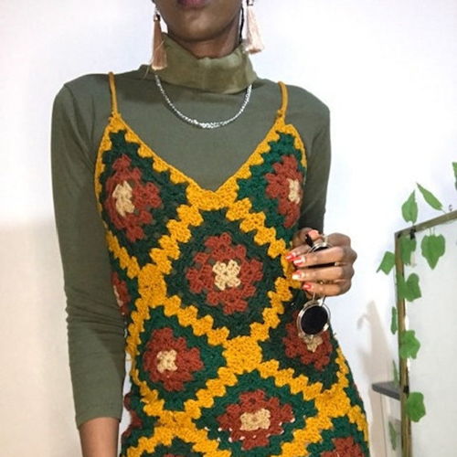 IGBO Granny Square Crochet Dress
