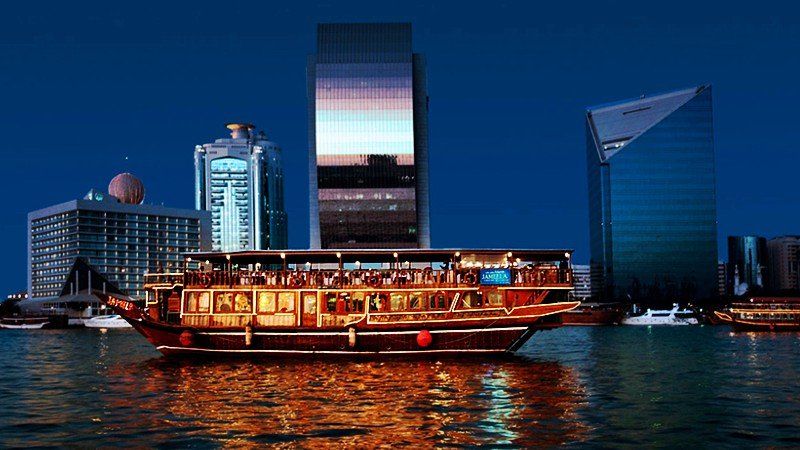 Dhow boat cruise, Dubai, United Arab Emirates 