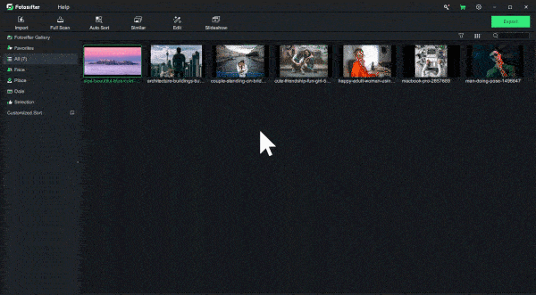 apply transition effects to photo slideshow
