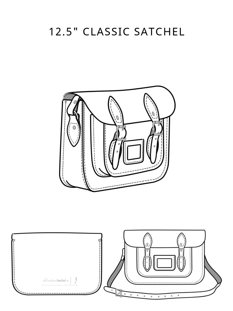 Sketch of a 12.5-inch Classic Satchel