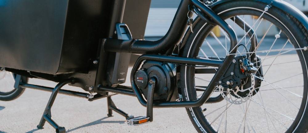 Urban Arrow cargo electric bike motor close up