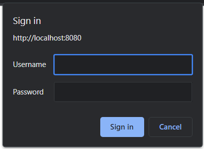 Credentials window