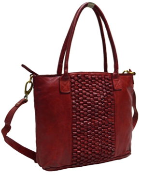 Washed Leather Handbag with Adjustable Shoulder Strap Style 926 - Image 2