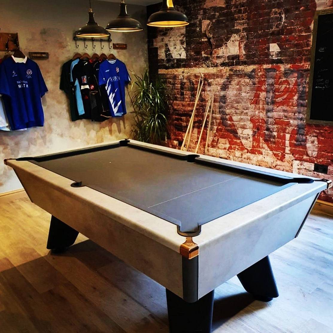cry wolf pool table slate bed indoor urban grey