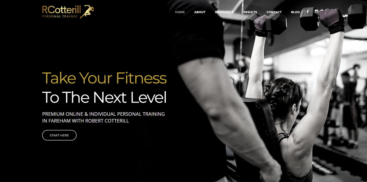 Screenshot of Rob Cotterill , from the personal trainer websites collection.