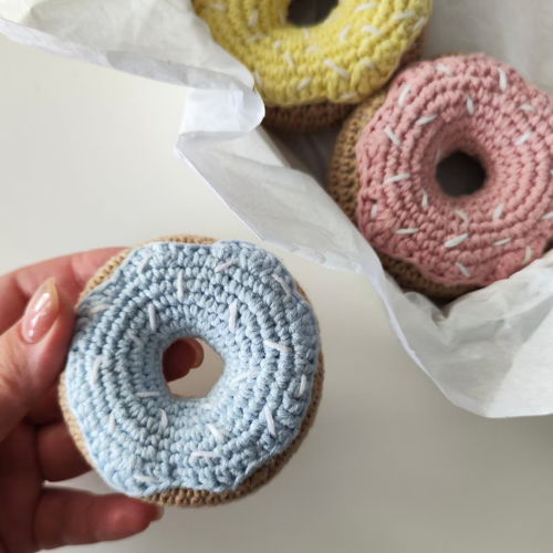 DONUT crochet pattern PDF - Crochet Food Pattern Cute Crochet Pattern Play Food Crochet Doughnut Keychain Pretend Food Amigurumi Pattern