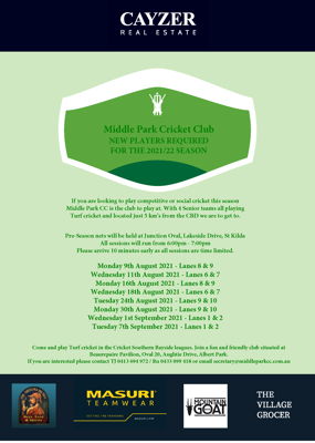 Middle Park Cricket Club Logo