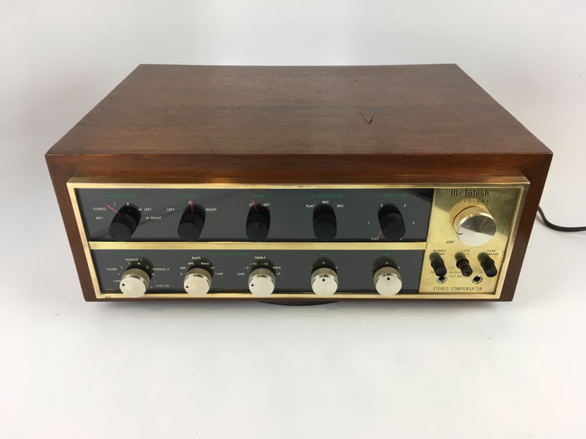 McIntosh C-20 Vintage All Tube Preamp In Rare Brass, Collectible. Serviced