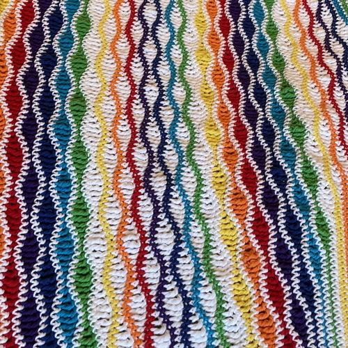 Crocheted scarf Rainbow wave