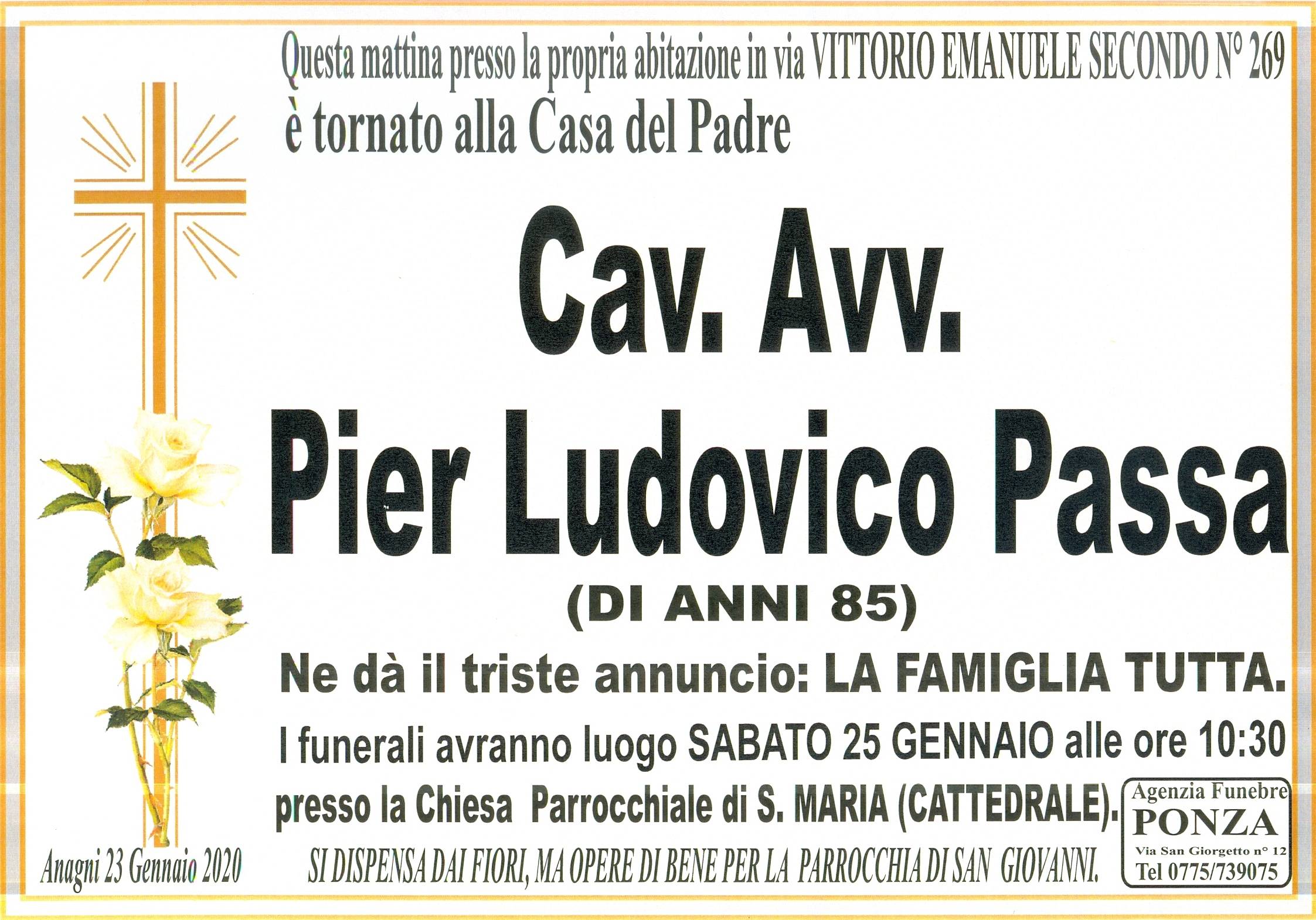 Cav. Avv. Pier Ludovico Passa