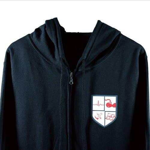 navy blue cotton fleece full zip customized hoodie front logo printing Manila Philippines