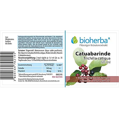 Catuabarinde, Trichilia catigua, Tropfen, Tinktur 50 ml