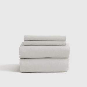 Organic Brushed Cotton King Sheet Set - Light Grey